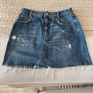 Denim Distressed Skirt